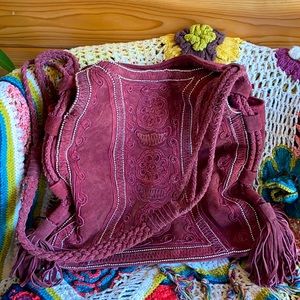 Anthropologie leather boho bag